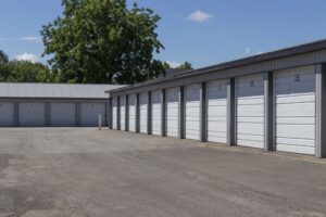 Commercial Garage Door Installation Franklin TN Image of rows of garage doors in a commercial lot